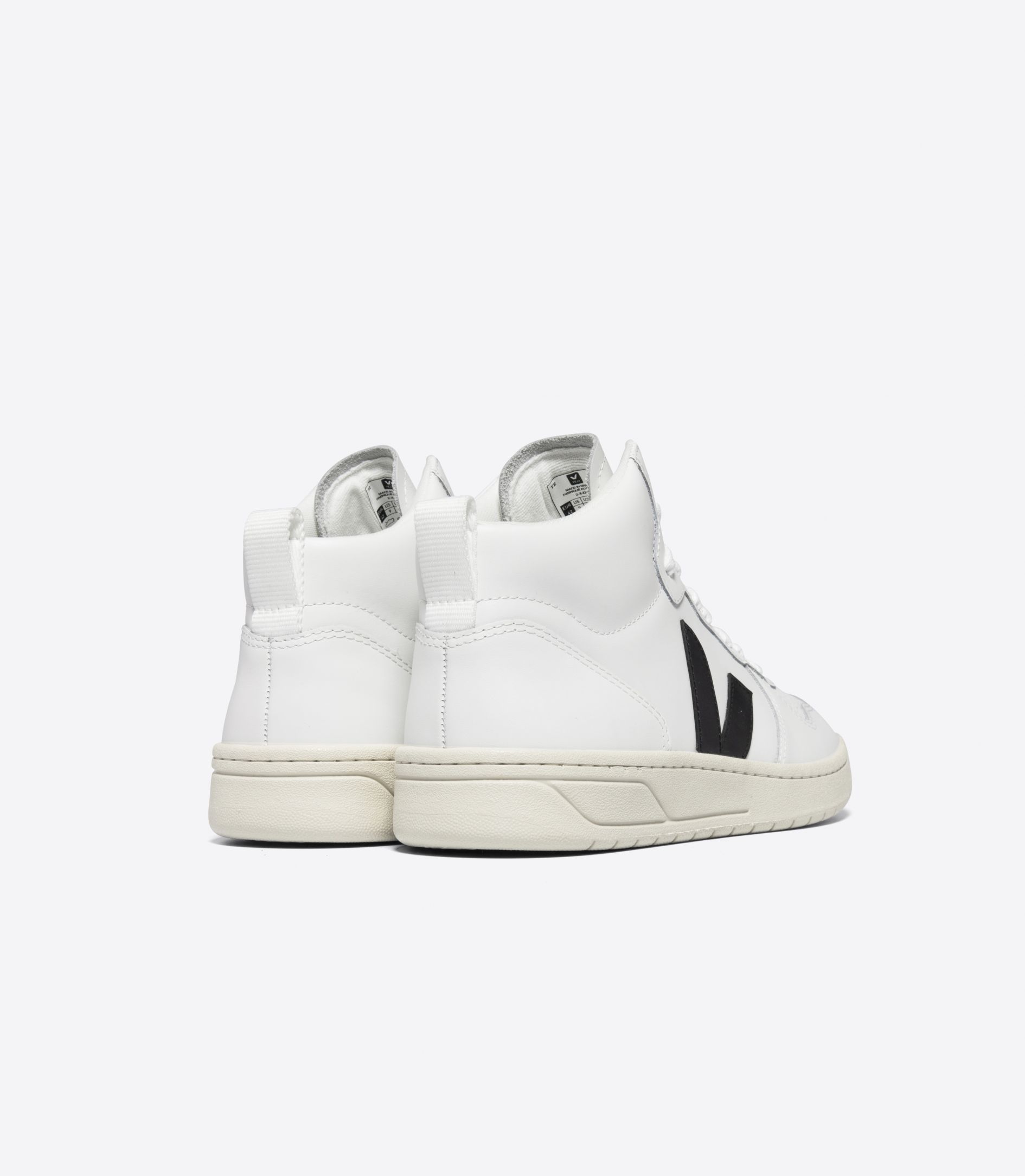 VEJA V-15 LEATHER WHITE BLACK | VJ24318