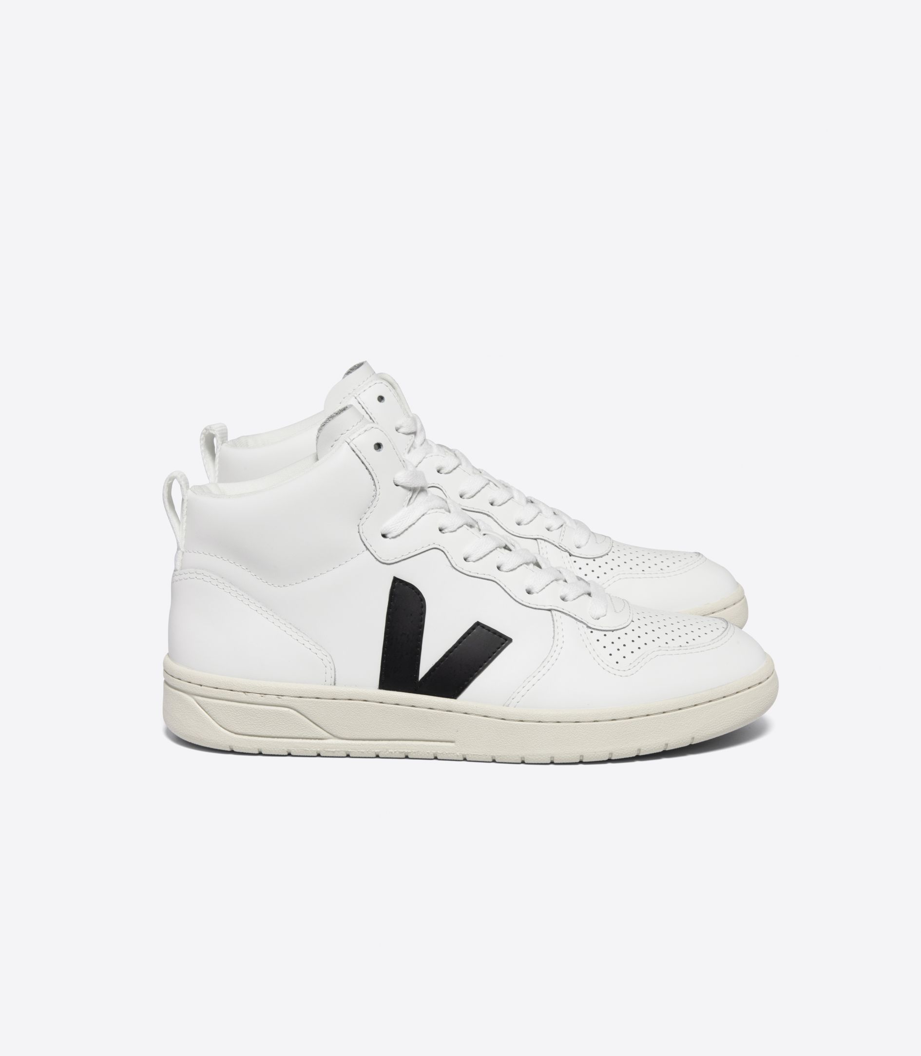 VEJA V-15 LEATHER WHITE BLACK | VJ24643