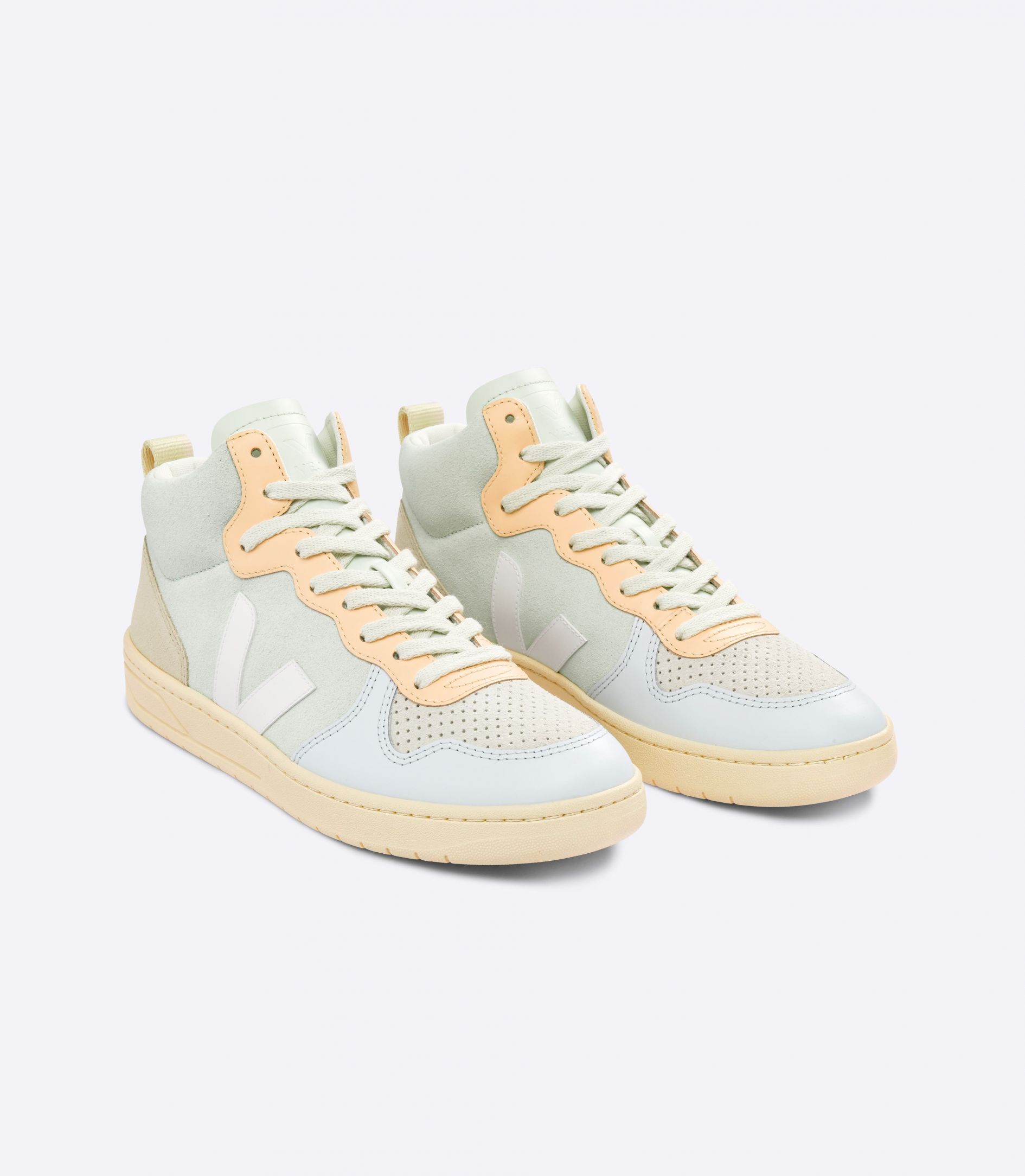 VEJA V-15 SUEDE JADE WHITE MULTICO | VJ24311