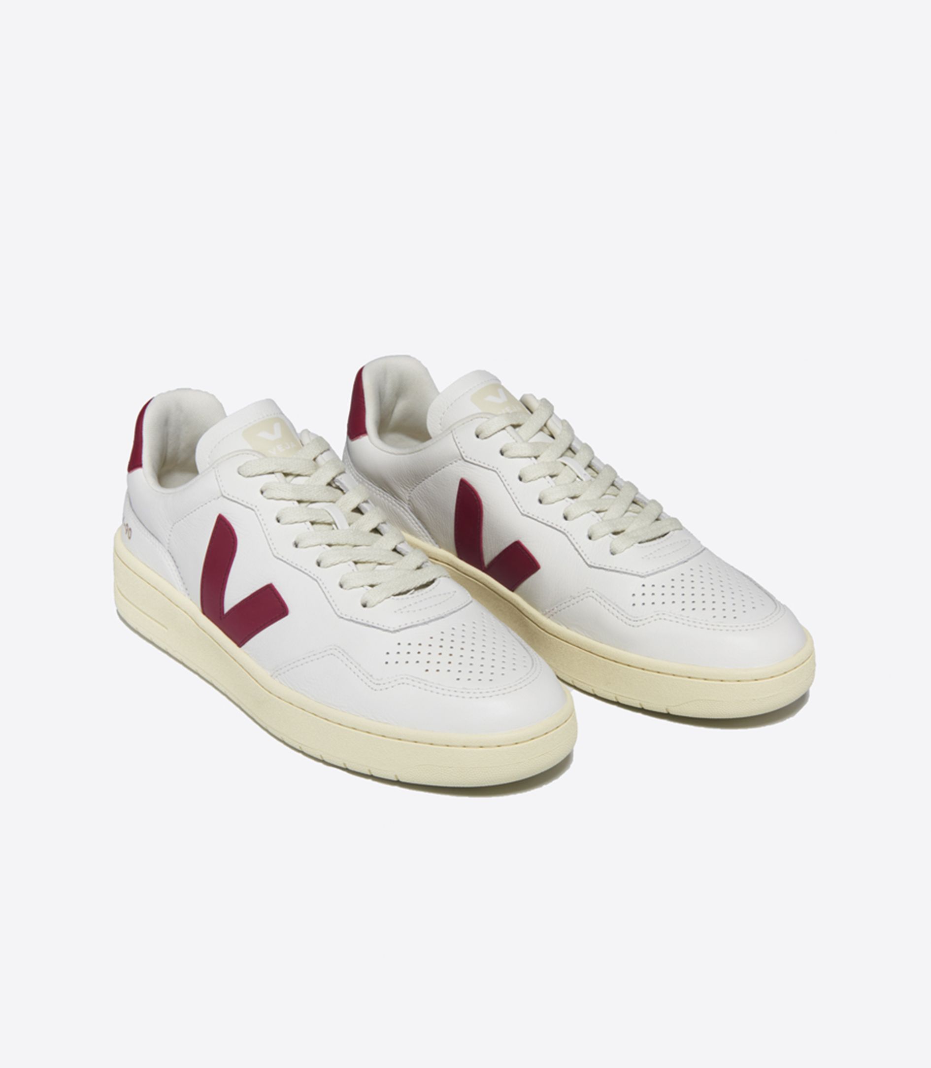 VEJA V-90 LEATHER WHITE MARSALA | VJ24276