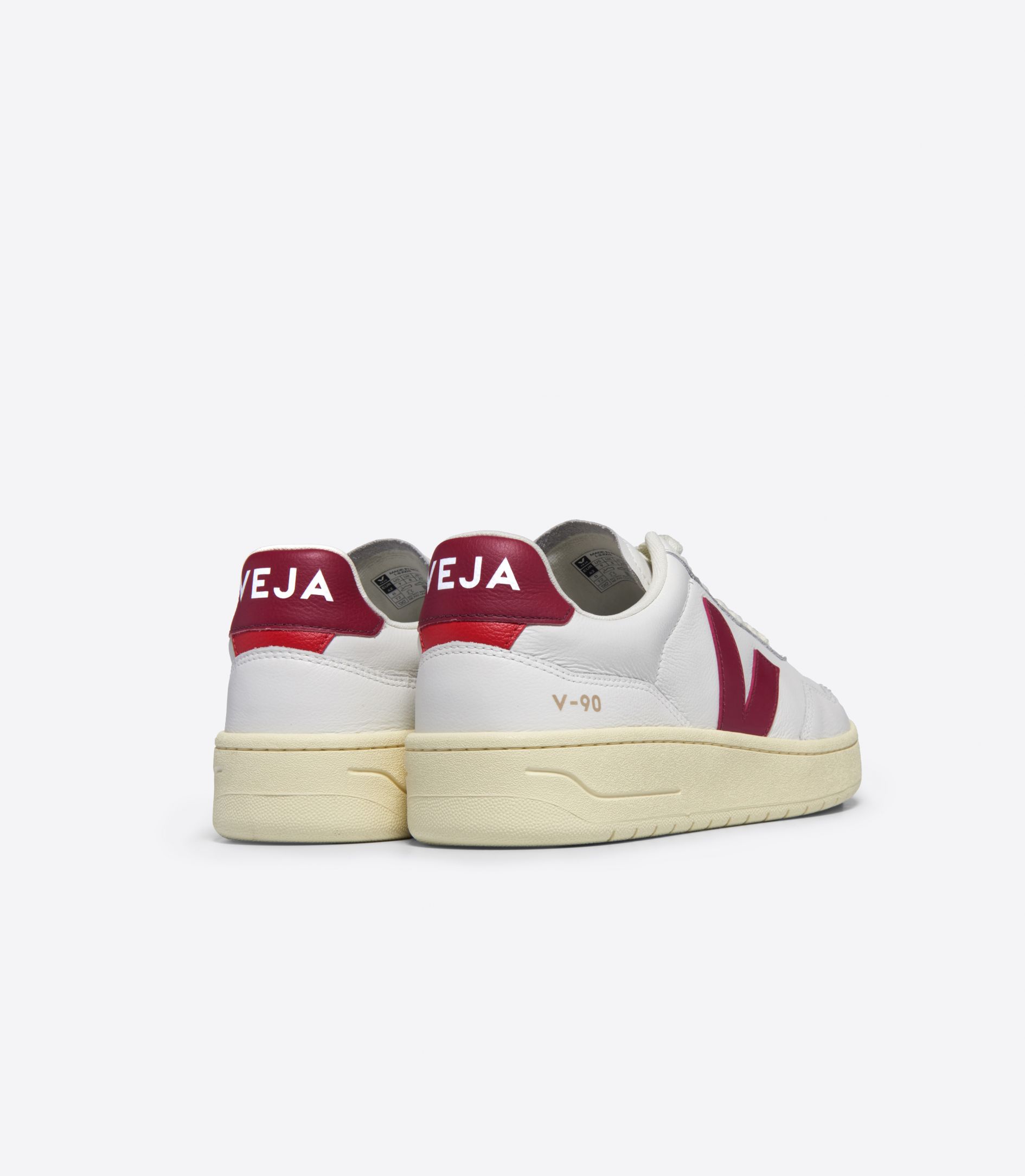 VEJA V-90 LEATHER WHITE MARSALA | VJ24276