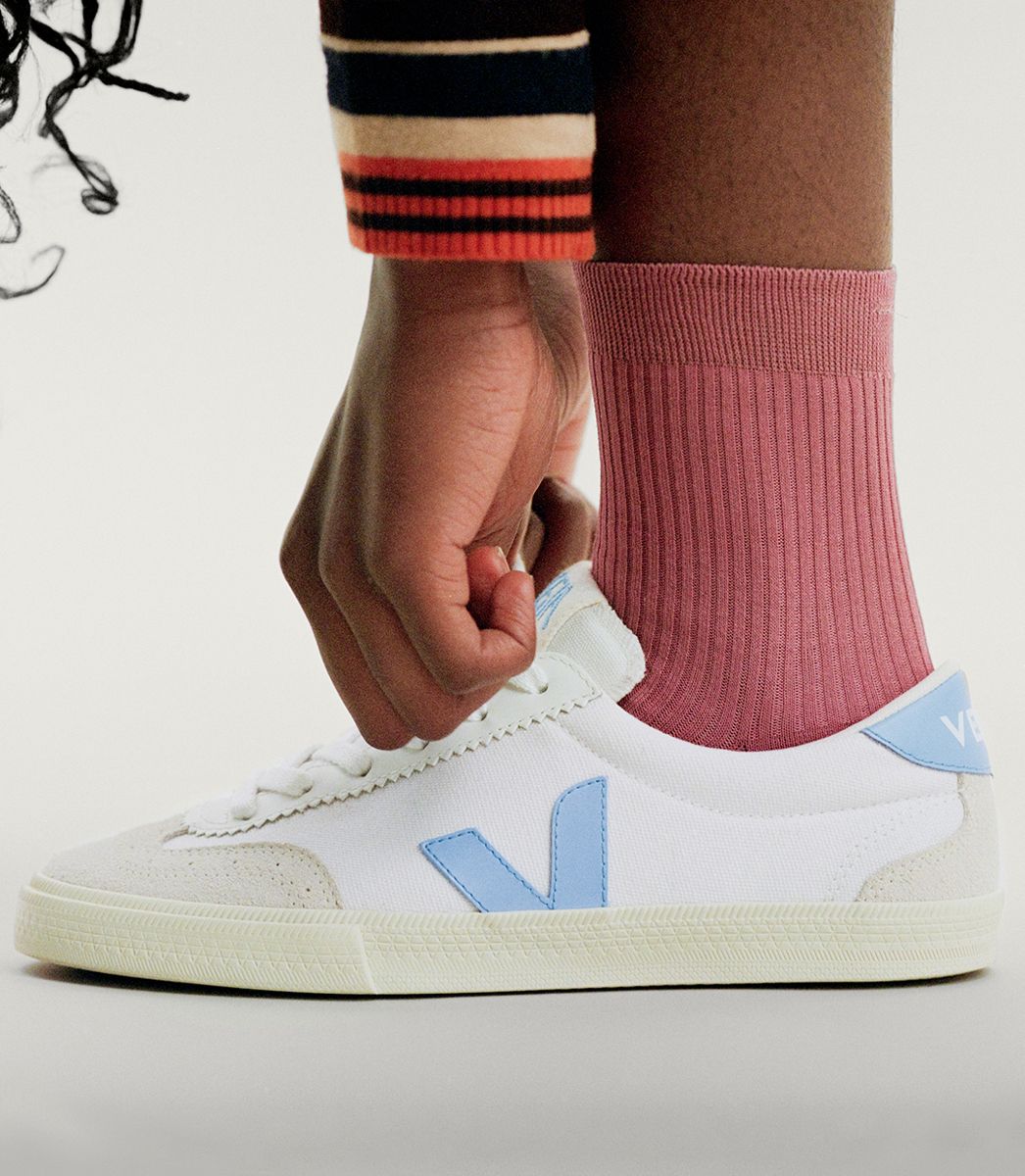 VEJA VOLLEY CANVAS WHITE AQUA | VJ24172